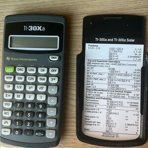 Texas Instruments TI-30Xa Calculator in black and grey